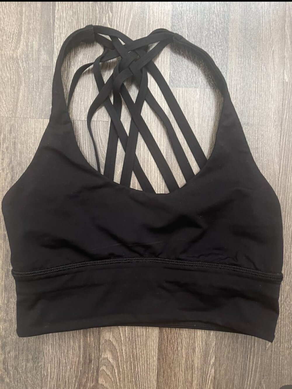 Black Longline Yoga Bra Light Support, Size 2